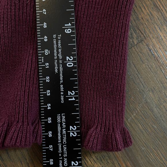 Anthropologie Knitted Dove Embroidered Cardigan Burgundy  Sweater Size M - Picture 14 of 15